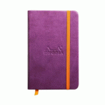 LOT DE 2 - RHODIARAMA CARNET REMBORDÉ RIGIDE 9X14 CM 192 PAGES UNI PAPIER IVOIRE 90G FERMETURE ÉLASTIQUE - VIOLET