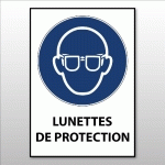 PANNEAU EPI - LUNETTES DE PROTECTION OBLIGATOIRES - M004 - ISO 7010  - 210 X 297 MM (A4) - PVC À VISSER