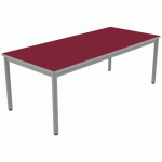 TABLE CARÉLIE 180X80 T4 - 4P STRAT POLYU. CERISE GRIS/9006 - MOBIDECOR