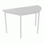TABLE DE RÉUNION DEMI-LUNE TREFF 120 X 60 GRIS CLAIR / BLANC