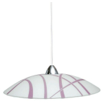 LAMPE À SUSPENSION EN VERRE VIOLET BLANC CUISINE CHAMBRE 50 CM