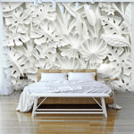 ARTGEIST - PAPIER PEINT FEUILLAGE BLANC EN RELIEF POUR DÉCO RAFFINÉE - 250 X 175 CM - BLANC