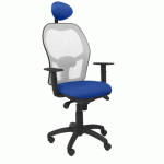 CHAISE JORQUERA EN MAILLE GRISE AVEC APPUI-TÊTE FIXE ET ASSISE BALI - AZUL