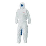 COMBINAISON DE PROTECTION 3M 4555 - BLANC/BLEU TYP 5/6 TAILLE S