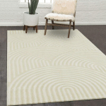 DEZENCO - 120X160 - TAPIS SALON LUNKIN CRÈME 120X160 EN POLYPROPYLÈNE DOUX ET SOYEUX - CRÈME