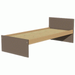 LIT IDENTITÉ SOMMIER AGGLO 90X200 FORME DROITE ARGENT/BRUN - MANUTAN COLLECTIVITÉS