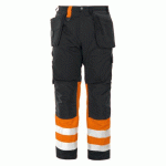 PROJOB 6502 PANTALON POLYCOTON - EN ISO 20471 CLASSE 1 ORANGE/NOIR - TAILLE 48
