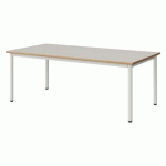 TABLE MALIBU 160X80 T3 4P STRA ALAISÉ BLC SEL W911/BLC 9016