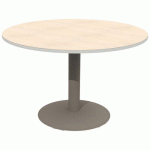 TABLE MANO Ø120 T6 STRA ALAISÉ ÉRABLE G. BLC PASTEL/NOISETTE - MOBIDECOR