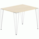 TABLE RÉUNION LORI 100 X 70 CM PLATEAU CHÊNE CLAIR PIED ALU - MBA