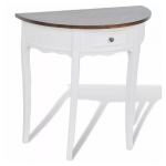 LES TENDANCES - CONSOLE 1 TIROIR BOIS FONCÉ ET PIN MASSIF BLANC KARMEN