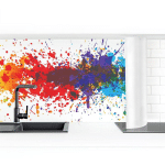 CRÉDENCE ADHÉSIVE - RAINBOW SPLATTER I DIMENSION HXL: 100CM X 100CM MATÉRIEL: PREMIUM