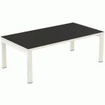 TABLE BASSE EASY OFFICE 114X60 CM PIED BLANC PLATEAU BLANC/NOIR - MANUTAN COLLECTIVITÉS