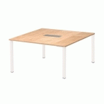 TABLE CARRÉE CHÊNE EDEN PIEDS BLANC