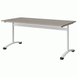 TABLE MALIBU 160X80 T5 DL STRA ABS GRIS U727/BLC 9016