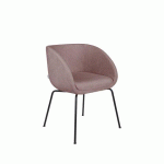 CHAISE JULA ROSE PIEDS MÉTAL NOIRS