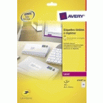 ETIQUETTE TIMBRE 63,5 X 33,9 MM LASER AVERY L7159-10 BLANCHE - BOÎTE DE 240