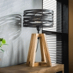 ZIJLSTRA LAMPE À POSER CROSSROUND AVEC TRÉPIED EN BOIS