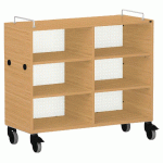 MEUBLE BAS SHIFT+ LANDSCAPE MÉLAMINÉ 4 ÉTAGÈRES - HÊTRE - BLANC - MANUTAN COLLECTIVITÉS