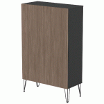 RANGEMENT HAUT JAVA 80 CM 2 PORTES NOIR/NOYER - MANUTAN COLLECTIVITÉS