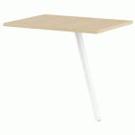 RETOUR BUREAU GARY 100 X 60 CM PIED BLANC PLATEAU CHÊNE CLAIR - MBA