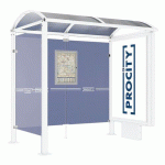 ABRI BUS VOÛTE 2.50 M CAISSON 1 BARDAGE LAT. BLANC 9010 - PROCITY