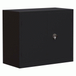 ARMOIRE MÉTAL PORTES BATTANTES MONOBLOC METY GRANDE PROFONDEUR H 100 X L 120 X P 60 CM NOIR