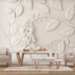 ARTGEIST - PAPIER PEINT FLEURS EN PAPIER BEIGE - 100 X 70 CM - BEIGE