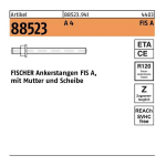 10 TIGES FILETÉES + RONDELLES + ÉCROUS ACIER INOXYDABLE A4 Ø12 X 140 MM FISCHER