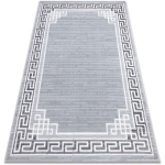 TAPIS MEFE MODERNE 9096 CADRE, CLÉ GRECQUE - STRUCTURAL DEUX NIVEAUX DE MOLLETON GRIS GREY 160X220 CM