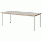 TABLE MALIBU 180X80 T4 4P STRA ALAISÉ BLC SE W911/BLC 9016