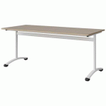 TABLE MALIBU 180X80 T6 DL STRA ABS CHÊNE 1146/BLC 9016 - MANUTAN EXPERT