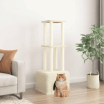 ARBRE � CHAT AVEC GRIFFOIRS EN SISAL CR�ME 133,5 CM - VIDAXL