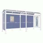 ABRI BUS VOÛTE 5 M VITRINE - 1 BARDAGE LATÉRAL - BLANC 9010 - PROCITY