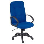 FAUTEUIL DIRECTION À ROULETTES LÉO CONFORT 2 - AJUSTABLE - EN TISSU - HAUTEUR DOSSIER 65 CM - COULEUR BLEU