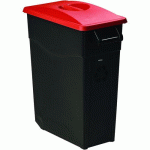 POUBELLE MOBILE COUVERCLE PLEIN MOVATRI GREEN - 65L - ROUGE - ROSSIGNOL PRO