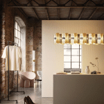 SLAMP SUSPENSION LED LA LOLLO, DORÉ, 140 CM