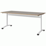 TABLE MALIBU 180X80 T6 DL STRA ALAISÉ GRIS U727/BLC 9016