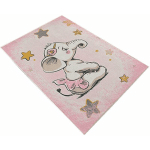 WELLHOME - TAPIS SALON EN POLYESTER ROSE ELEFANT - 80X150CM - ROSE