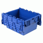 BAC DE STOCKAGE NAVETTE AVEC COUVERCLE EN PLASTIQUE BLEU - 16 LITRES