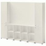 ENSEMBLE MEUBLE TV ET RANGEMENT IVO N°1 BLANC/PORTE BLANC - QUADRIFOGLIO