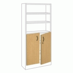 JEU DE 2 PORTES BLANC BOIS PLEIN H 105 X L 90 CM BOOK CASE PLUS