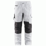 PANTALON DE TRAVAIL PEINTRE STRETCH BLANC/GRIS FONCÉ TAILLE 48 - BLAKLADER