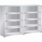 RAYONNAGE UNIVERSEL DOUBLE LISTA H 147,4 X L 204,7 X P 39,5 – RÉSINE SYNTHÉTIQUE GRIS CLAIR RAL 7035