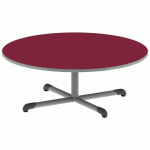 TABLE BANDANA RONDE Ø120 T1 PC STRAT POLY. CERISE GRIS/9006 - MOBIDECOR