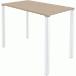 TABLE LOUNGE 4 PIEDS L140 X P80 X H105 CHÊNE CLAIR / BLANC