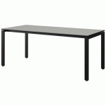 TABLE MALIBU 180X80 T5 SOUDÉ ST ISOS GRIS 1400/NO NOIR 9005