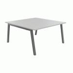 TABLE PARTAGE 140 X 143 CM GRIS / ALU - BURONOMIC