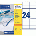 ETIQUETTE ADRESSE JET D'ENCRE ET LASER 70 X 35 MM AVERY 3422-100 BLANCHE - BOÎTE DE 2400