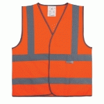 GILET DE SÉCURITÉ - ORANGE À 4 BANDES RÉTRORÉFLÉCHISSANTES  - M - LOT DE 5